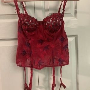 Vintage Aubade corset garter panties set, 34b/M